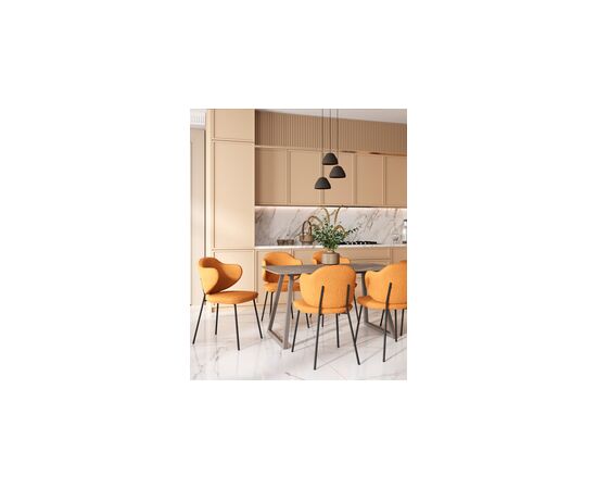 Стол обеденный Vermont 140*80 см  керамика темная ножки серые, изображение 4 | Интернет магазин мебели и декора LifeDekor