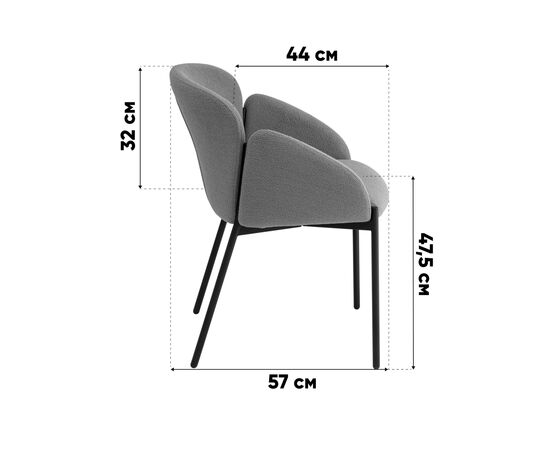 Стул обеденный Melia светло-серый, изображение 10 | Интернет магазин мебели и декора LifeDekor
