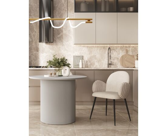 Стул обеденный Wave Stripes букле светло-серый, изображение 4 | Интернет магазин мебели и декора LifeDekor