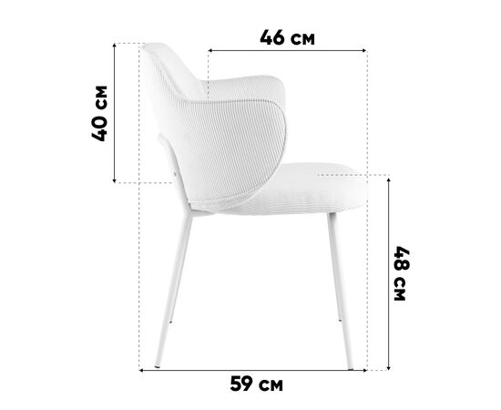 Стул обеденный Eira вельвет белый, изображение 10 | Интернет магазин мебели и декора LifeDekor