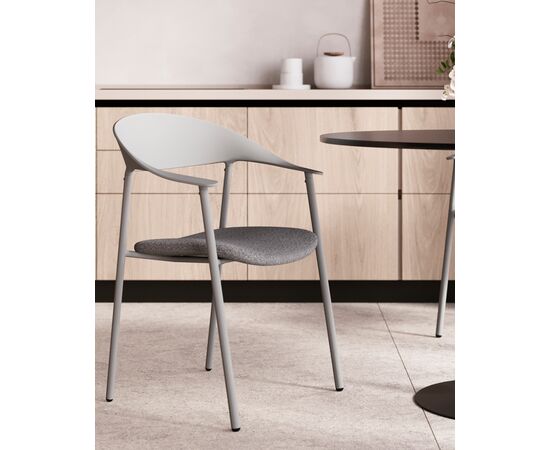 Стул Eila с подушкой пластик серый, изображение 3 | Интернет магазин мебели и декора LifeDekor