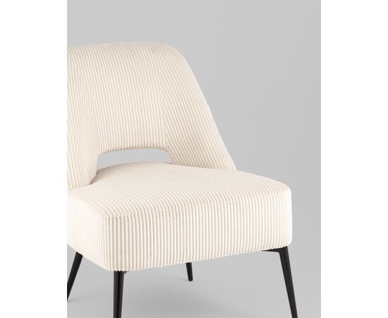 Кресло лаунж Бостон велюр рельефный молочный, изображение 10 | Интернет магазин мебели и декора LifeDekor