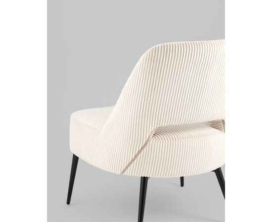 Кресло лаунж Бостон велюр рельефный молочный, изображение 9 | Интернет магазин мебели и декора LifeDekor