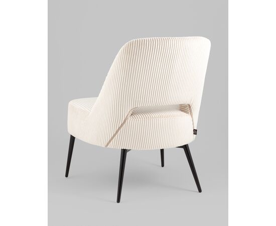 Кресло лаунж Бостон велюр рельефный молочный, изображение 8 | Интернет магазин мебели и декора LifeDekor