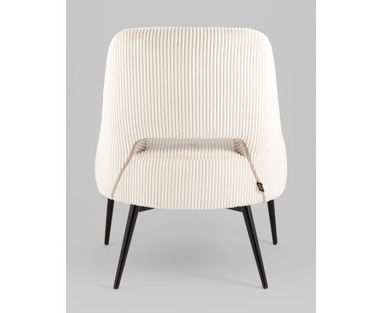 Кресло лаунж Бостон велюр рельефный молочный, изображение 7 | Интернет магазин мебели и декора LifeDekor