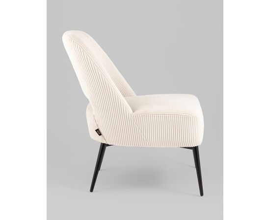 Кресло лаунж Бостон велюр рельефный молочный, изображение 6 | Интернет магазин мебели и декора LifeDekor