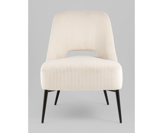 Кресло лаунж Бостон велюр рельефный молочный, изображение 5 | Интернет магазин мебели и декора LifeDekor