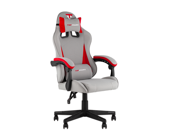 Кресло спортивное TopChairs Phantom ткань серо-красный | Интернет магазин мебели и декора LifeDekor