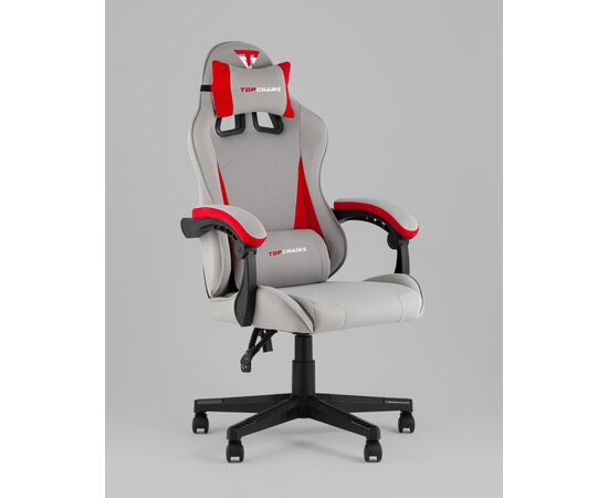Кресло спортивное TopChairs Phantom ткань серо-красный, изображение 2 | Интернет магазин мебели и декора LifeDekor
