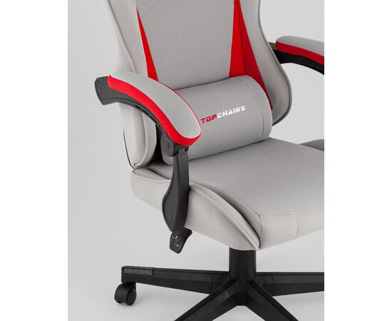 Кресло спортивное TopChairs Phantom ткань серо-красный, изображение 10 | Интернет магазин мебели и декора LifeDekor