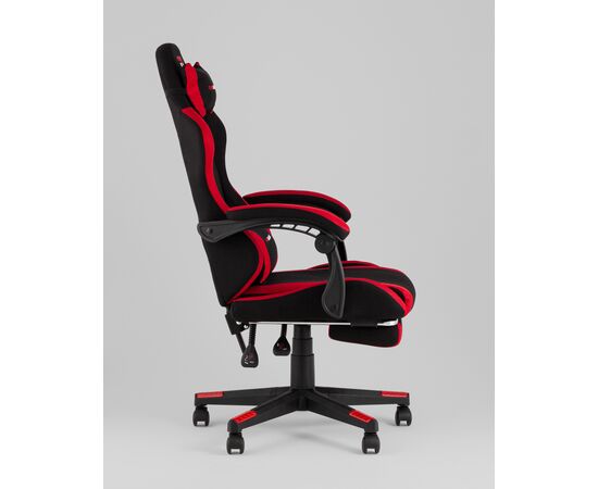 Кресло спортивное TopChairs Prophet с оттоманкой ткань черно-красный, изображение 7 | Интернет магазин мебели и декора LifeDekor