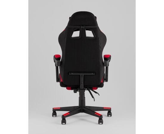 Кресло спортивное TopChairs Prophet с оттоманкой ткань черно-красный, изображение 8 | Интернет магазин мебели и декора LifeDekor