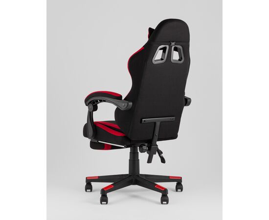 Кресло спортивное TopChairs Prophet с оттоманкой ткань черно-красный, изображение 9 | Интернет магазин мебели и декора LifeDekor