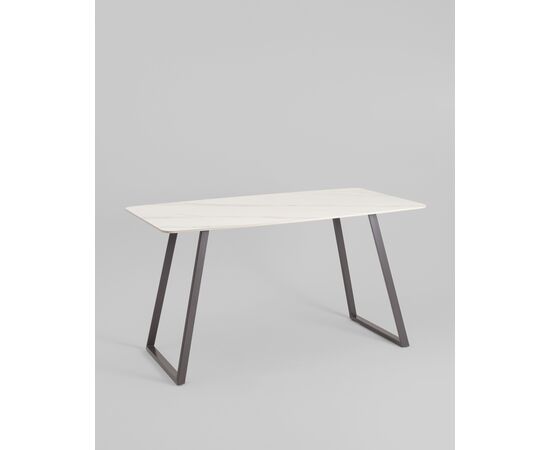 Стол обеденный Vermont 140*80 см керамика белая ножки серые, изображение 2 | Интернет магазин мебели и декора LifeDekor