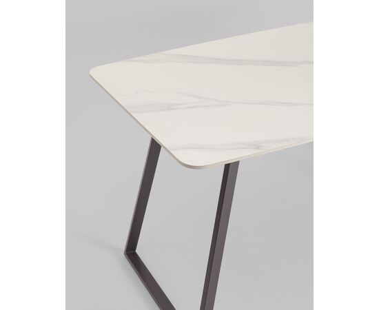 Стол обеденный Vermont 140*80 см керамика белая ножки серые, изображение 6 | Интернет магазин мебели и декора LifeDekor