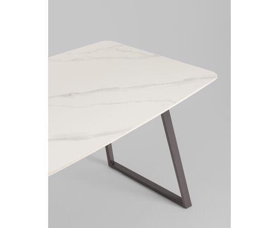 Стол обеденный Vermont 140*80 см керамика белая ножки серые, изображение 7 | Интернет магазин мебели и декора LifeDekor