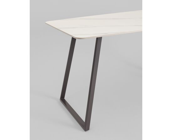 Стол обеденный Vermont 140*80 см керамика белая ножки серые, изображение 8 | Интернет магазин мебели и декора LifeDekor
