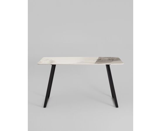 Стол обеденный Vermont 140*80 см керамика светлая ножки черные, изображение 5 | Интернет магазин мебели и декора LifeDekor