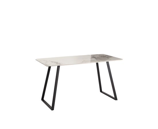 Стол обеденный Vermont 140*80 см керамика светлая ножки черные | Интернет магазин мебели и декора LifeDekor