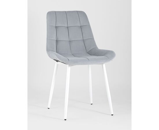 Стул Флекс велюр светло-серый белые ножки 4 шт. | Интернет магазин мебели и декора LifeDekor