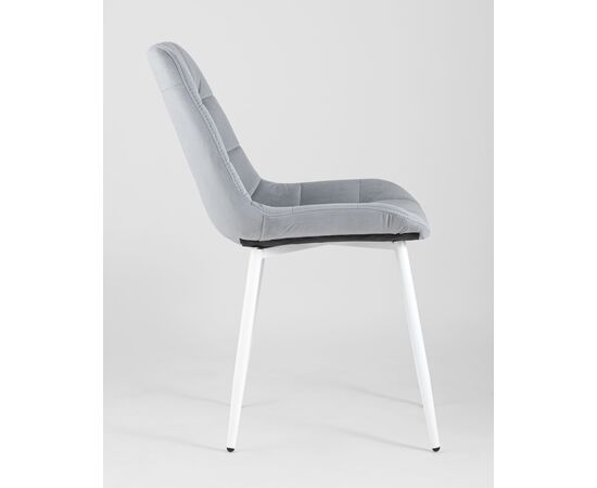 Стул Флекс велюр светло-серый белые ножки 4 шт., изображение 4 | Интернет магазин мебели и декора LifeDekor