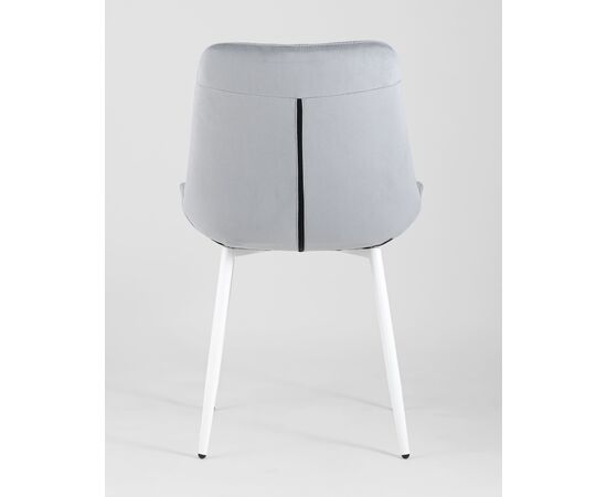 Стул Флекс велюр светло-серый белые ножки 4 шт., изображение 5 | Интернет магазин мебели и декора LifeDekor