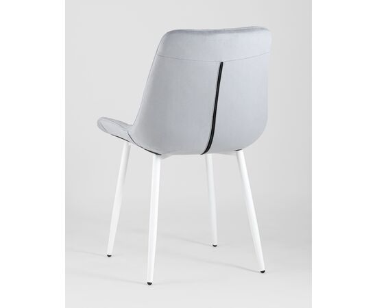 Стул Флекс велюр светло-серый белые ножки 4 шт., изображение 6 | Интернет магазин мебели и декора LifeDekor