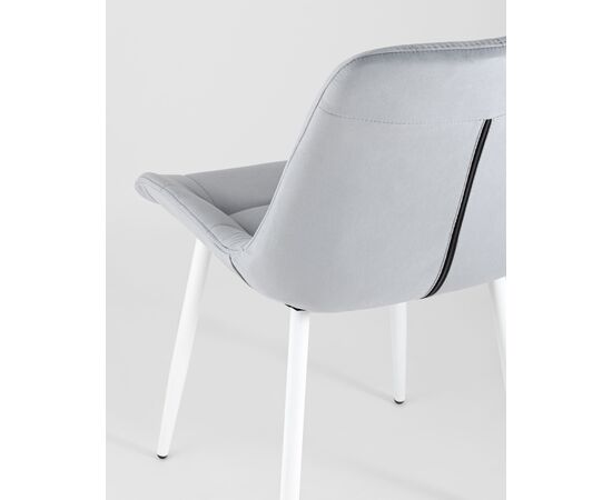 Стул Флекс велюр светло-серый белые ножки 4 шт., изображение 7 | Интернет магазин мебели и декора LifeDekor