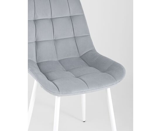 Стул Флекс велюр светло-серый белые ножки 4 шт., изображение 8 | Интернет магазин мебели и декора LifeDekor