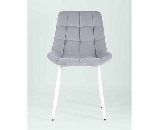 Стул Флекс велюр светло-серый белые ножки 4 шт., изображение 3 | Интернет магазин мебели и декора LifeDekor
