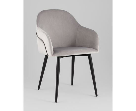 Стул Новел New велюр светло-серый, изображение 2 | Интернет магазин мебели и декора LifeDekor