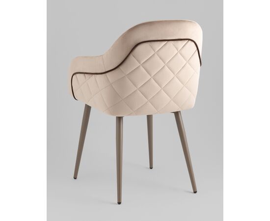 Стул Новел New велюр серо-коричневый, ножки бежево-серые, изображение 8 | Интернет магазин мебели и декора LifeDekor