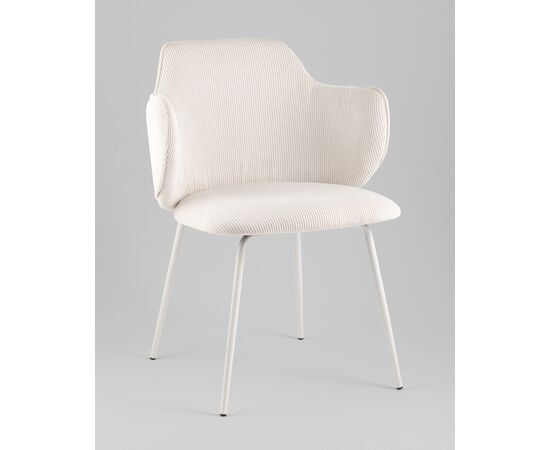 Стул обеденный Eira вельвет белый, изображение 2 | Интернет магазин мебели и декора LifeDekor