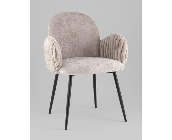 Стул обеденный Wave Stripes букле серый, изображение 2 | Интернет магазин мебели и декора LifeDekor