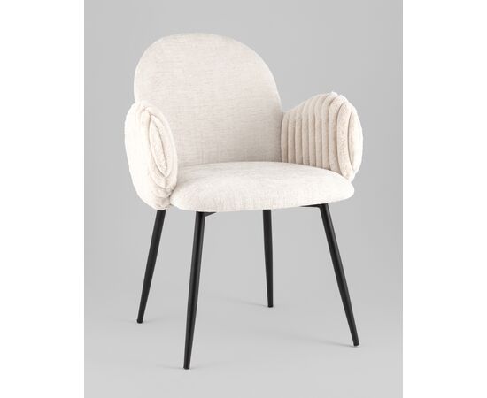 Стул обеденный Wave Stripes букле светло-серый, изображение 2 | Интернет магазин мебели и декора LifeDekor