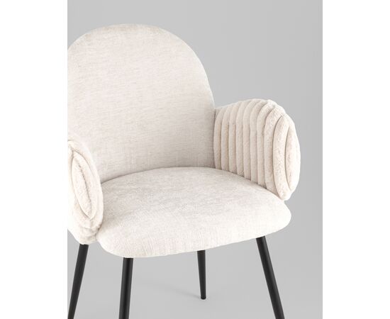 Стул обеденный Wave Stripes букле светло-серый, изображение 10 | Интернет магазин мебели и декора LifeDekor