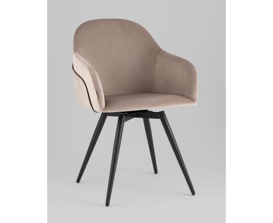 Стул вращающийся Новел New велюр серо-коричневый, изображение 2 | Интернет магазин мебели и декора LifeDekor