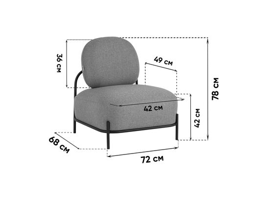 Кресло Стоун велюр рельефный светло-серый, изображение 9 | Интернет магазин мебели и декора LifeDekor