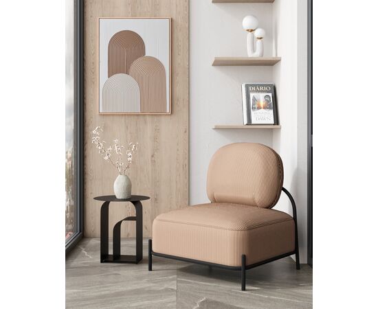 Кресло Стоун велюр рельефный бежевый, изображение 3 | Интернет магазин мебели и декора LifeDekor