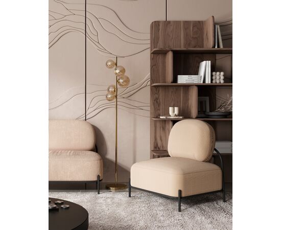 Кресло Стоун велюр рельефный молочный, изображение 4 | Интернет магазин мебели и декора LifeDekor