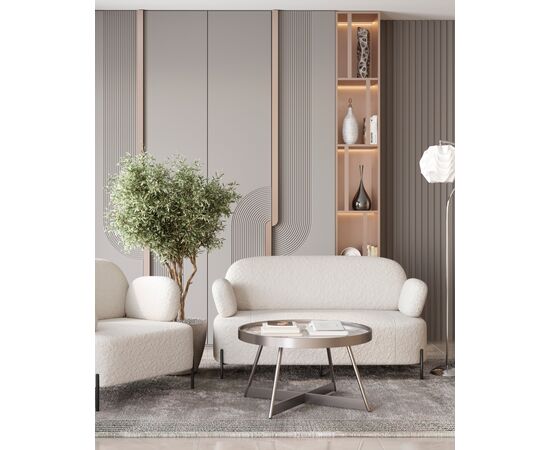 Диван Кэнди ткань букле белый, изображение 4 | Интернет магазин мебели и декора LifeDekor