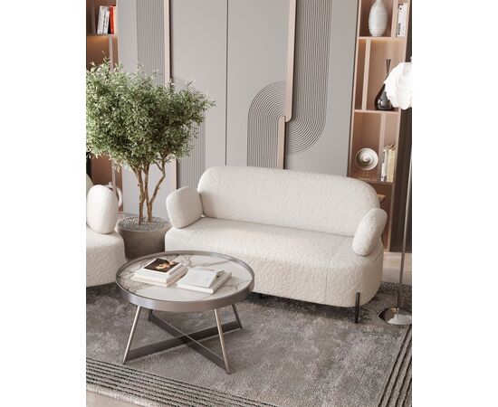 Диван Кэнди ткань букле белый, изображение 3 | Интернет магазин мебели и декора LifeDekor