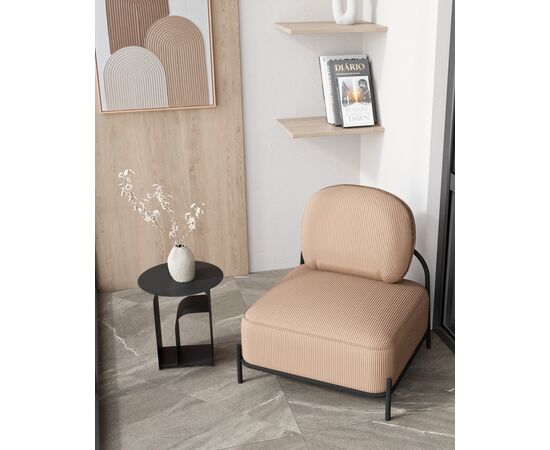 Кресло Стоун велюр рельефный бежевый, изображение 4 | Интернет магазин мебели и декора LifeDekor