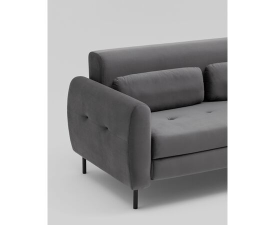 Диван-кровать прямой Барнаби велюр светло-серый, изображение 7 | Интернет магазин мебели и декора LifeDekor