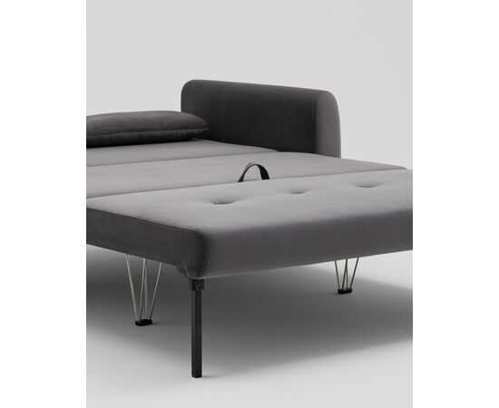 Диван-кровать прямой Барнаби велюр светло-серый, изображение 6 | Интернет магазин мебели и декора LifeDekor