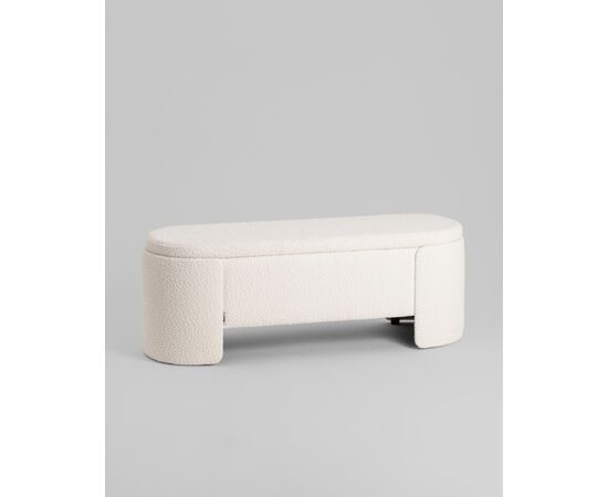 Банкетка Taks с местом для хранения букле белый, изображение 2 | Интернет магазин мебели и декора LifeDekor