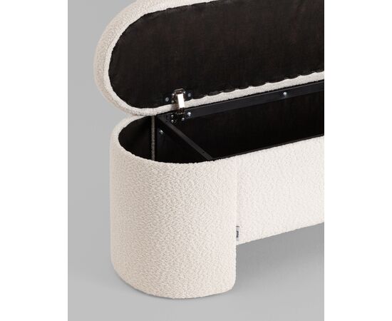 Банкетка Taks с местом для хранения букле белый, изображение 5 | Интернет магазин мебели и декора LifeDekor