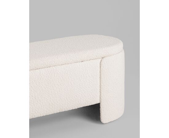 Банкетка Taks с местом для хранения букле белый, изображение 6 | Интернет магазин мебели и декора LifeDekor