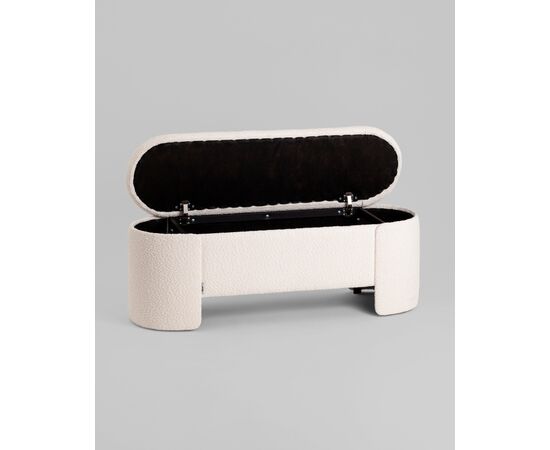 Банкетка Taks с местом для хранения букле белый, изображение 4 | Интернет магазин мебели и декора LifeDekor