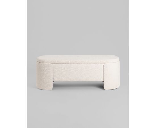 Банкетка Taks с местом для хранения букле белый, изображение 3 | Интернет магазин мебели и декора LifeDekor